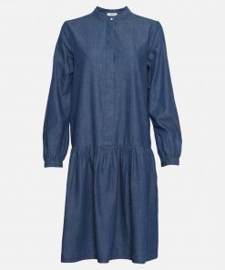 Moss Copenhagen Rida Lyanna Ls Dress Mid Blue