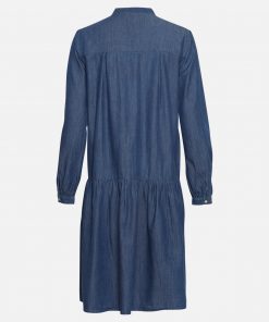 Moss Copenhagen Rida Lyanna Ls Dress Mid Blue