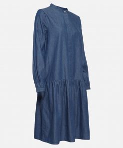 Moss Copenhagen Rida Lyanna Ls Dress Mid Blue