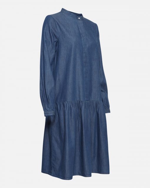 Moss Copenhagen Rida  Lyanna Ls Dress Mid Blue