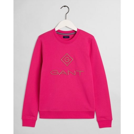 Gant Colour Lock up Sweater Rich Pink