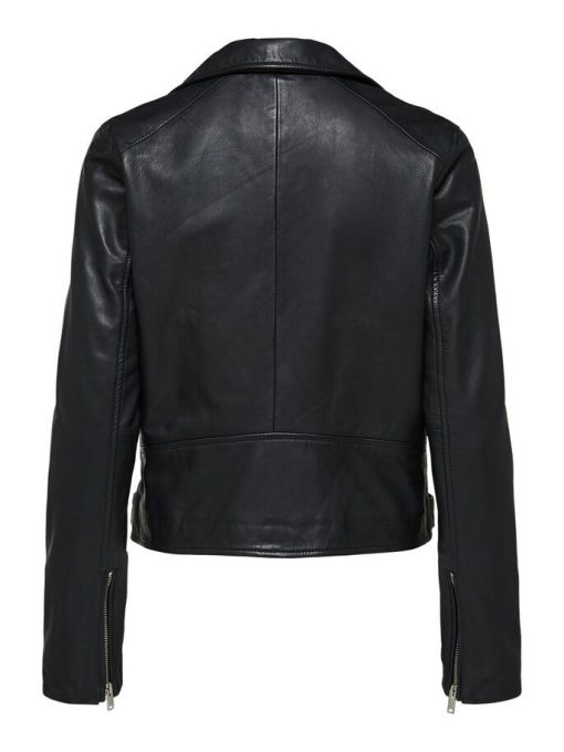 Selected Femme Katie Leather Jacket Black