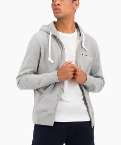 Champion Hooded Full-Zip Sweatshirt Light Grey