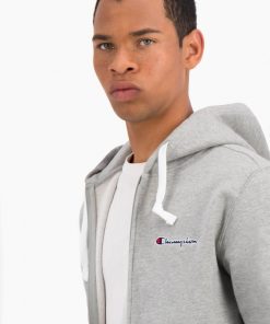 Champion Hooded Full-Zip Sweatshirt Light Grey