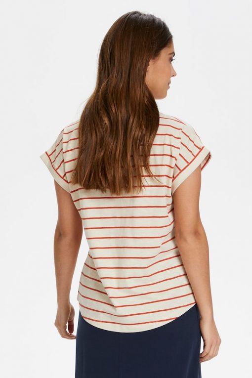 Part Two Kedita T-shirt Stripe Orange Sunset