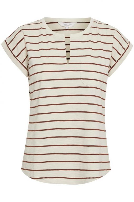Part Two Kedita T-shirt Stripe Choclat Glaze