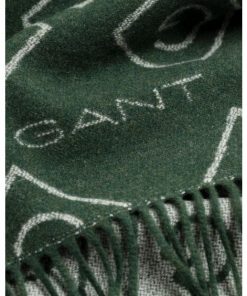 Gant G Pattern Wool Scarf Tartan Green