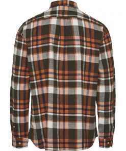 Knowledge Cotton Apparel Larch Checked Flannel Shirt Forrest Night