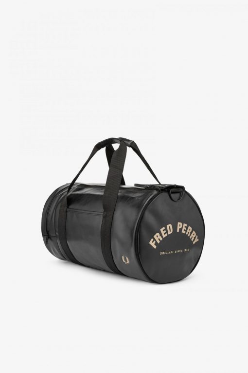 Fred Perry Tonal Barrel Bag Black