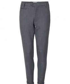 Les Deux Como Herringbone Suit Pants Light Grey Melange