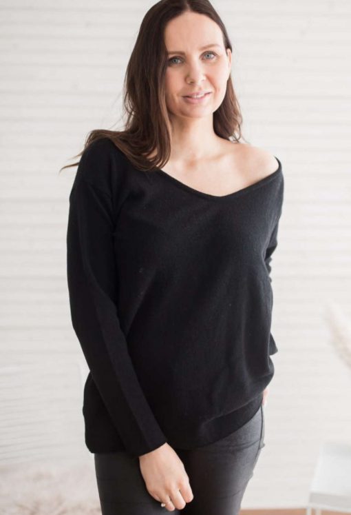 Pura Love V-neck Knit Black