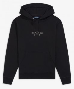 Fred Perry Graphic Hooded Sweatshirt Black