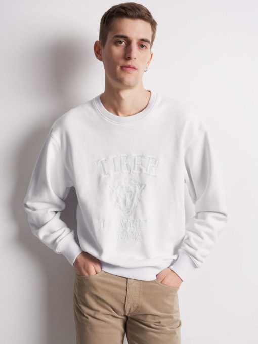 Tiger Jeans Zoab Emb Sweatshirt White Light