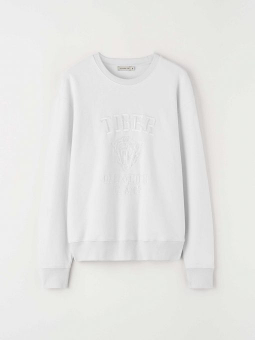 Tiger Jeans Zoab Emb Sweatshirt White Light