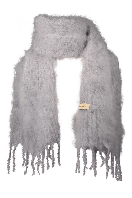 Balmuir Aurora Kid Mohair Scarf Light Grey