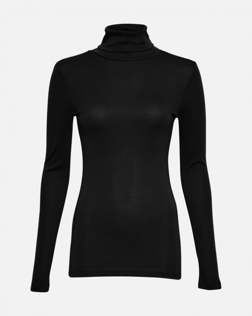 Moss Copenhagen Mona Lyocell Rollneck Top Black