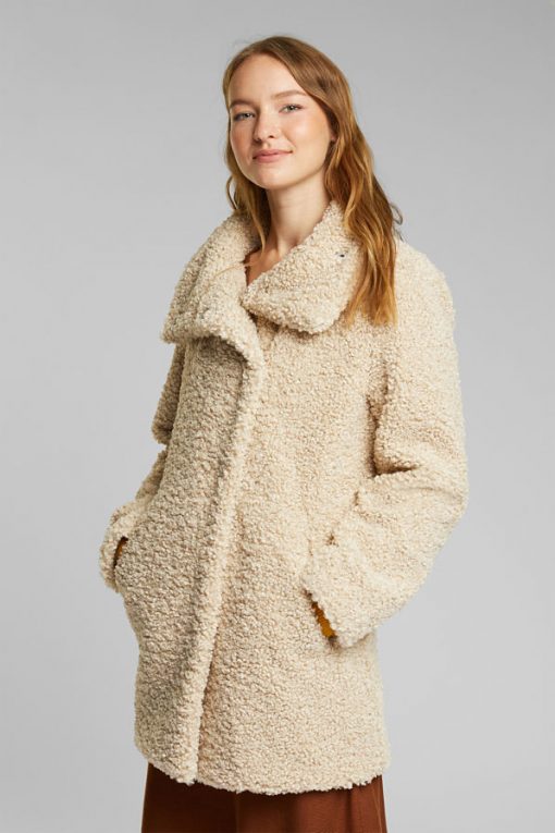 Esprit Teddy Jacket Cream Beige