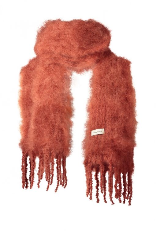 Balmuir Aurora Kid Mohair Scarf Rust