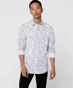 Only & Sons Sander Print Shirt White