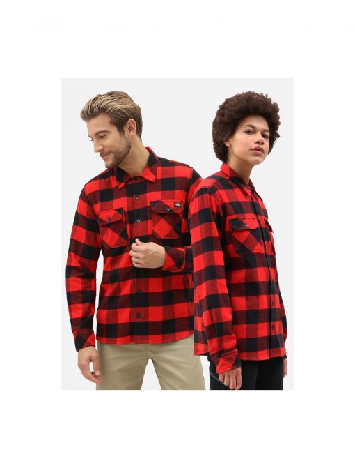 Dickies Sacramento Relaxed Long Sleeve Shirt Red