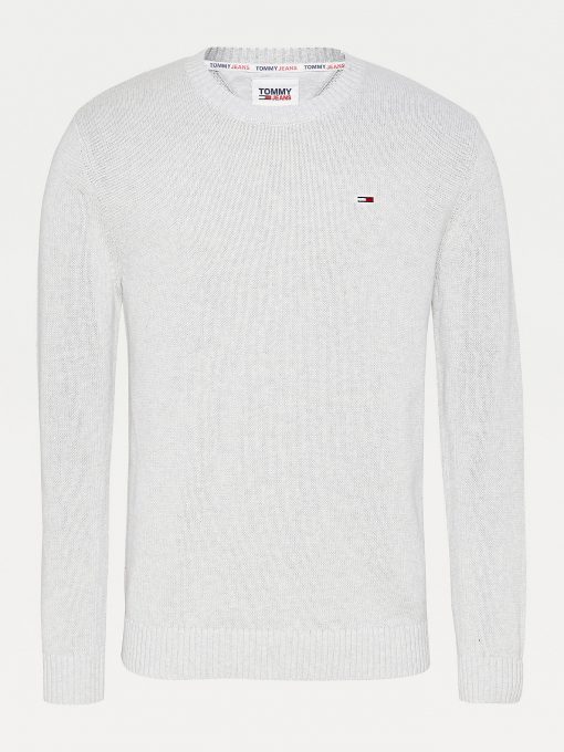 Tommy Jeans Organic Cotton Jumper Silver Grey Heather