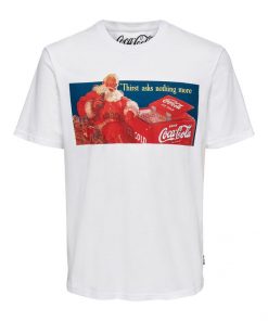 Only & Sons Coca Cola Xmas T-shirt White