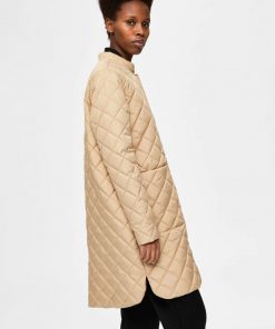 Selected Femme Fillipa Quilted Coat Cornstalk