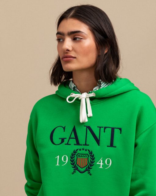 Gant Crest 1949 Hoodie Fern Green