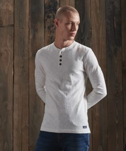 Superdry Legacy Long Sleeve Henley Cream