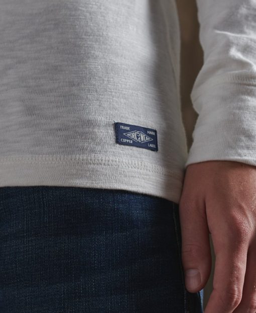 Superdry Legacy Long Sleeve Henley Cream