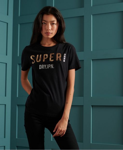 Superdry Super JPN Sequin Tee Black