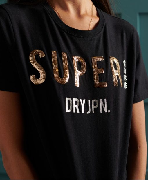 Superdry Super JPN Sequin Tee Black