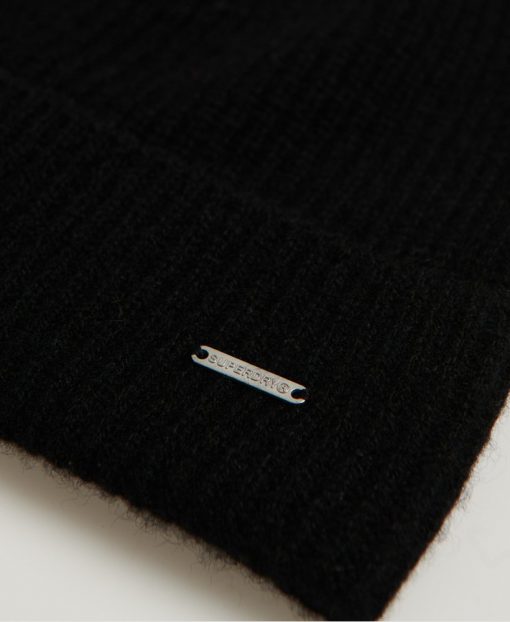 Superdry Cashmere Beanie Black