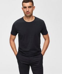 Selected Homme New Pima O-neck T-shirt Black