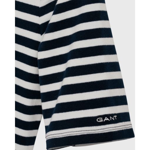Gant Women Striped Rib T-shirt evening Blue