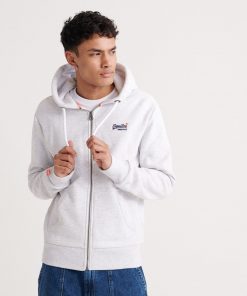 Superdry Orange Label Zip Hoodie Ice Marl