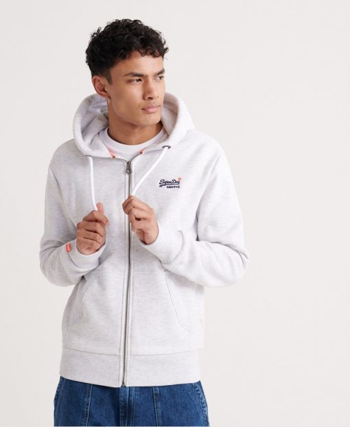 Superdry Orange Label Zip Hoodie Ice Marl