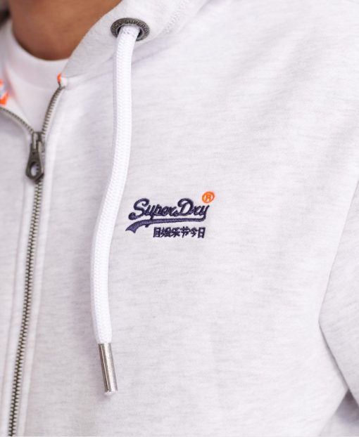 Superdry Orange Label Zip Hoodie Ice Marl