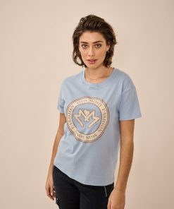 Mos Mosh Leah O-SS T-shirt Bel Air Blue
