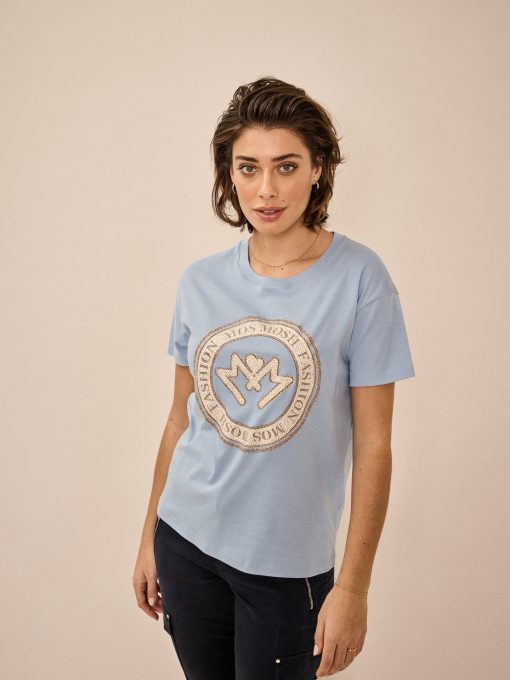 Mos Mosh Leah O-SS T-shirt Bel Air Blue