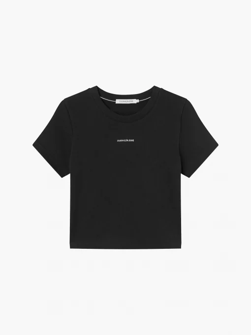 Calvin Klein Organic Cotton Crop Tee Black