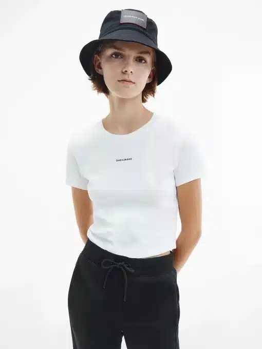 Calvin Klein Organic Cotton Cropped T-shirt White