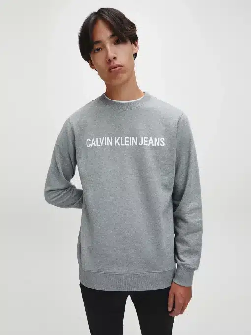 Calvin Klein Institutional Logo Sweatshirt Light Grey Heather
