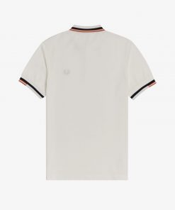 Fred Perry Abstract Tipped Polo Shirt Snow White
