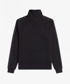 Fred Perry Tonal Tape Funnel Neck Top Black