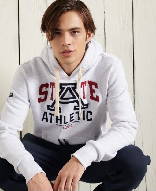 Superdry Collegiate State Overhead Hoodie Ice Marl