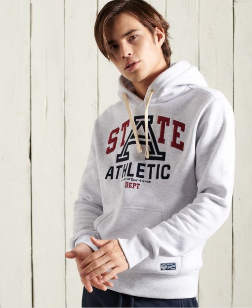 Superdry Collegiate State Overhead Hoodie Ice Marl