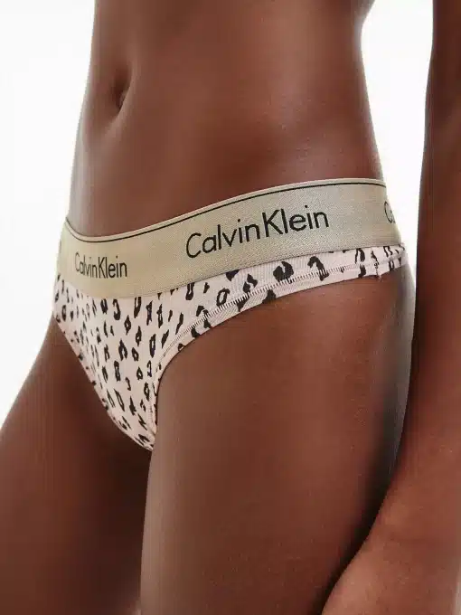 Calvin Klein Modern Cotton Thong Savannah Cheetah