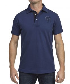 Hansen & Jacob Striped Back Polo Navy