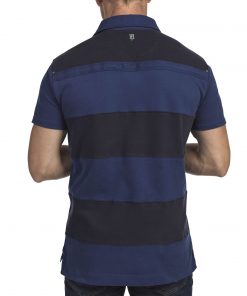 Hansen & Jacob Striped Back Polo Navy